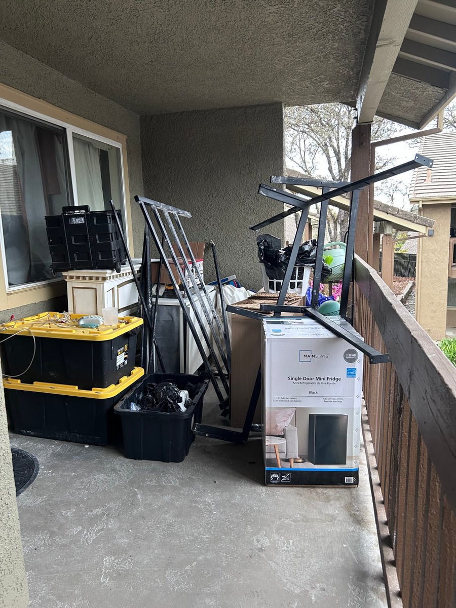 Before MZM junk removal &mdash; Balcony Cleanout — Auburn, CA