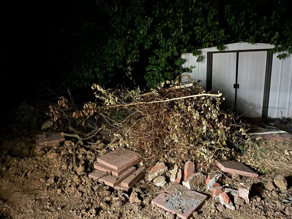 Before and after yard debris and paver removal in Citrus Heights, CA 95621