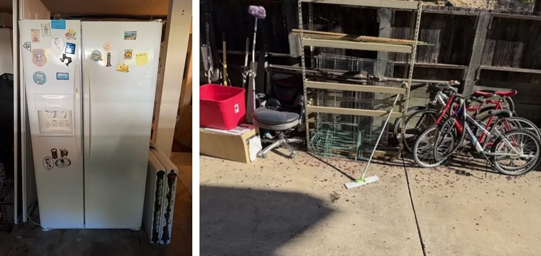 Before and after refrigerator and shelving removal in Loomis, CA 95650
