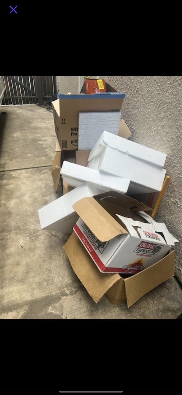 Cardboard and packing debris removed by MZM Junk Removal
