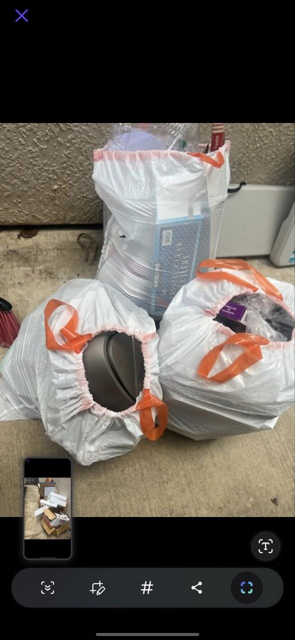 Bagged belongings removed during an eviction cleanout