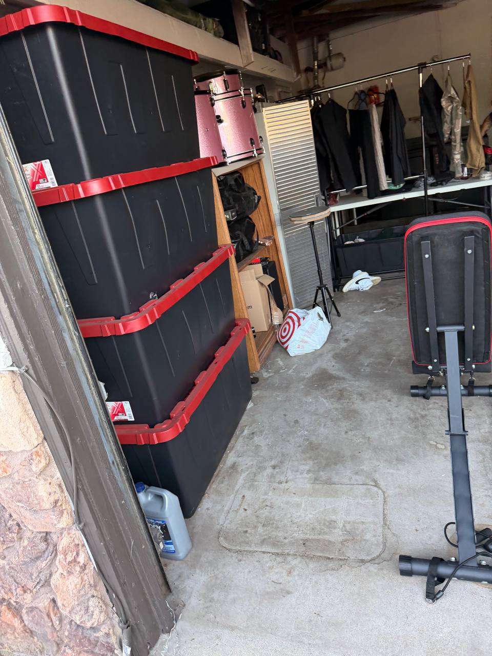 Storage totes cleared out by MZM Junk Removal