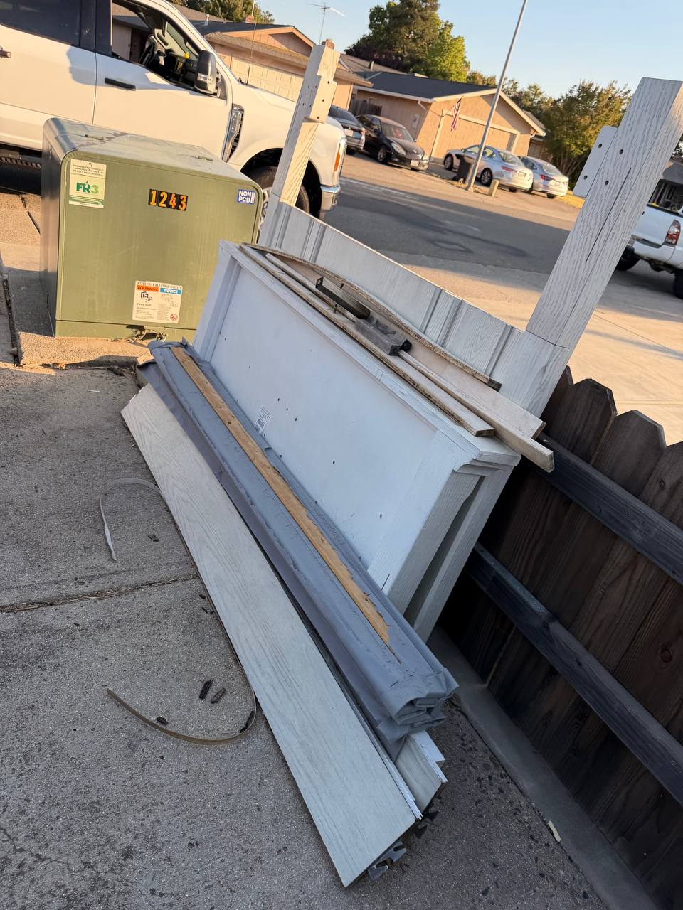 Fence panel construction debris removed by MZM Junk Removal